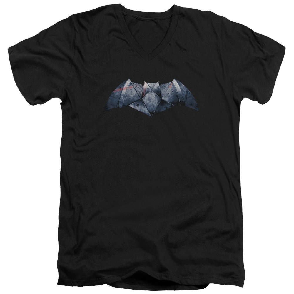 Batman v Superman Plated Bat Logo - Men's V-Neck T-Shirt Men's V-Neck T-Shirt Batman