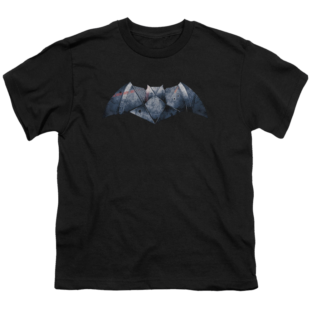 Batman v Superman Plated Bat Logo - Youth T-Shirt Youth T-Shirt (Ages 8-12) Batman