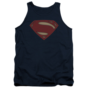 Navy men's tank with Batman v Superman Super Movie Logo graphic