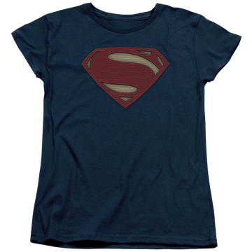 Navy women's t-shirt with Batman v Superman Super Movie Logo graphic
