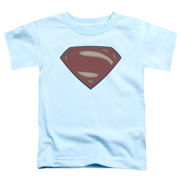 Light blue kid's t-shirt for ages 4 to 7 with Batman v Superman Super Movie Logo graphic