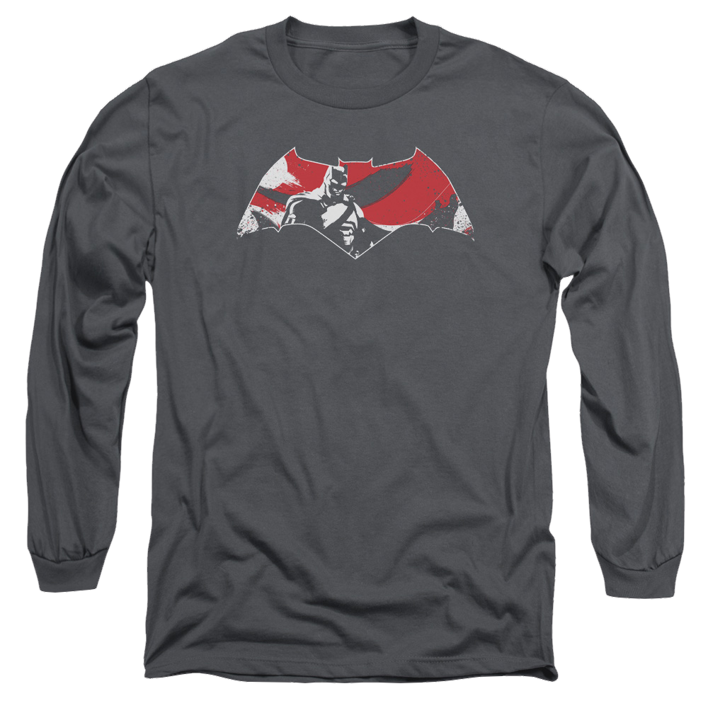 Batman v Superman Armor Splatter Logo - Men's Long Sleeve T-Shirt Men's Long Sleeve T-Shirt Batman