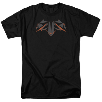 Black men's regular fit t-shirt with Batman v Superman Tech Bat Logo graphic