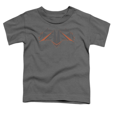 Charcoal kid's t-shirt for ages 4 to 7 with Batman v Superman Tech Bat Logo graphic