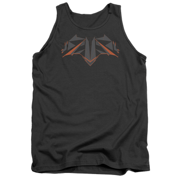 Charcoal men's tank with Batman v Superman Tech Bat Logo graphic