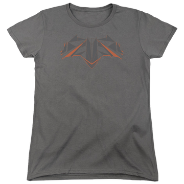 Charcoal women's t-shirt with Batman v Superman Tech Bat Logo graphic
