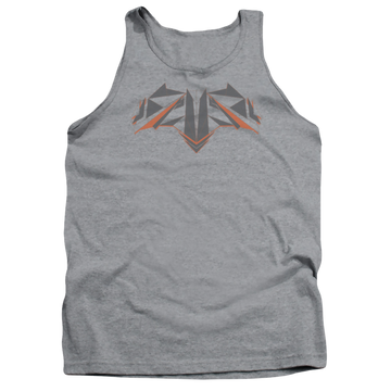 Athletic heather men's tank with Batman v Superman Tech Bat Logo graphic