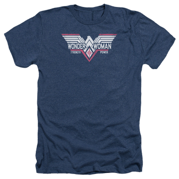 Navy men's heather t-shirt with Batman v Superman Thunder Logo graphic
