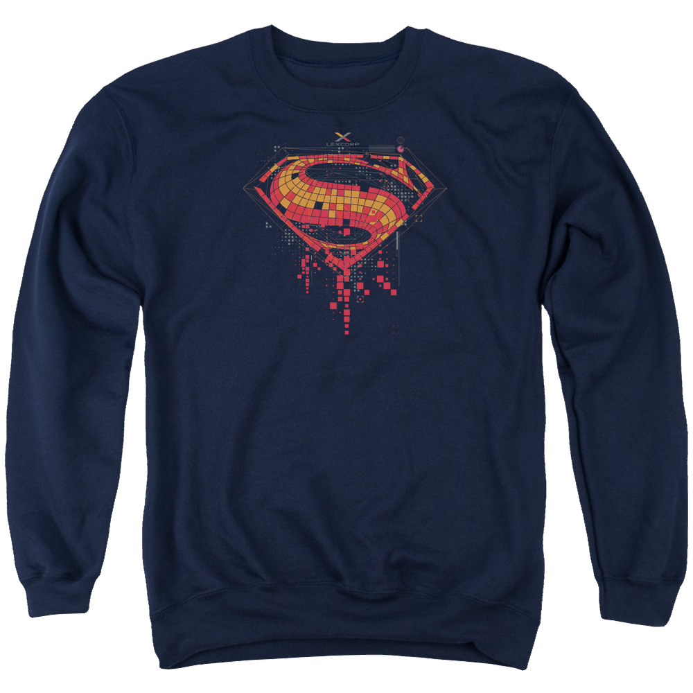 Batman v Superman Tech Super Logo - Men's Crewneck Sweatshirt Men's Crewneck Sweatshirt Batman