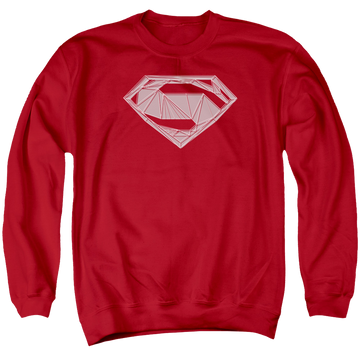 Red men's crewneck sweatshirt with Batman v Superman Techy S graphic