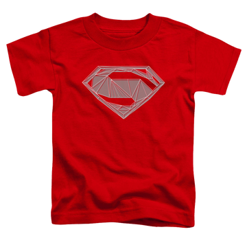 Red kid's t-shirt for ages 4 to 7 with Batman v Superman Techy S graphic