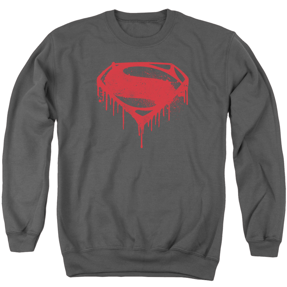 Batman v Superman Splattered - Men's Crewneck Sweatshirt Men's Crewneck Sweatshirt Batman