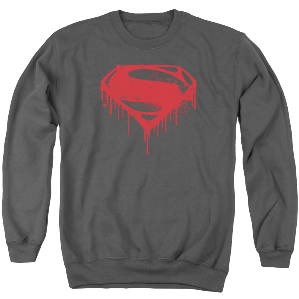 Batman v Superman Splattered - Men's Crewneck Sweatshirt Men's Crewneck Sweatshirt Batman