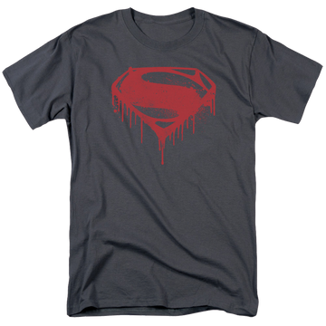 Charcoal men's regular fit t-shirt with Batman v Superman Splattered graphic