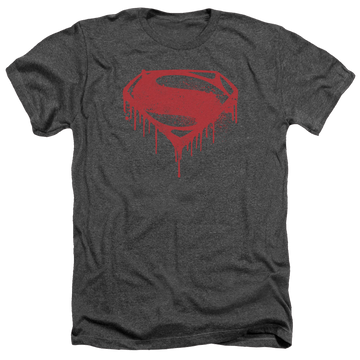 Charcoal men's heather t-shirt with Batman v Superman Splattered graphic
