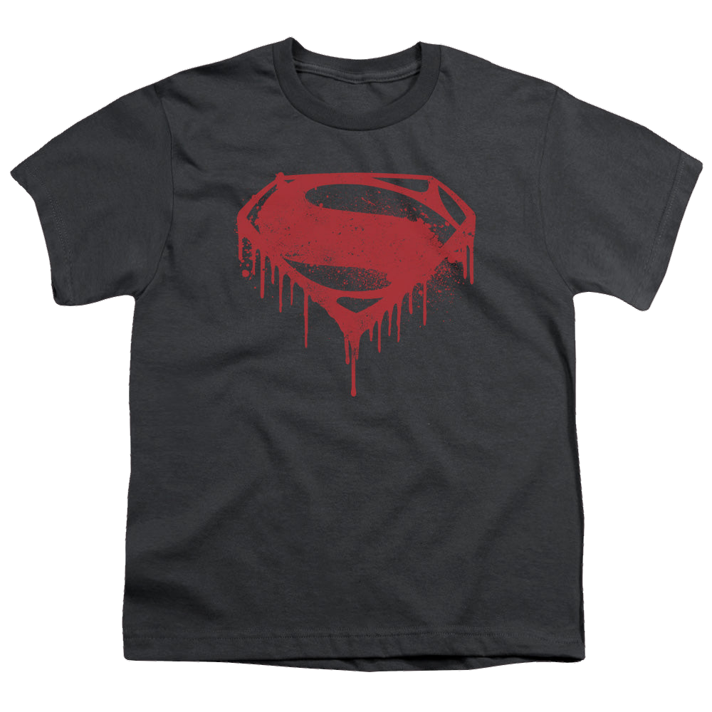 Batman v Superman Splattered - Youth T-Shirt Youth T-Shirt (Ages 8-12) Batman