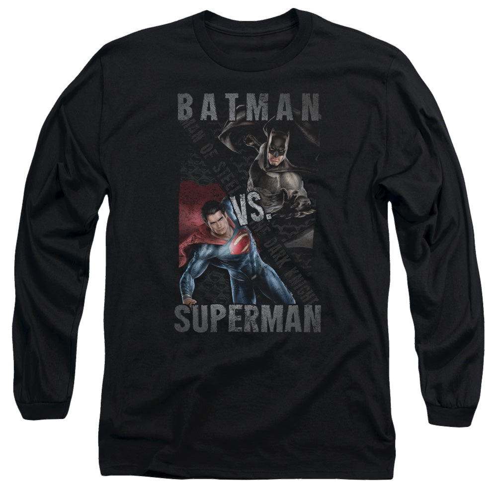 Batman v Superman Hero Split - Men's Long Sleeve T-Shirt Men's Long Sleeve T-Shirt Batman