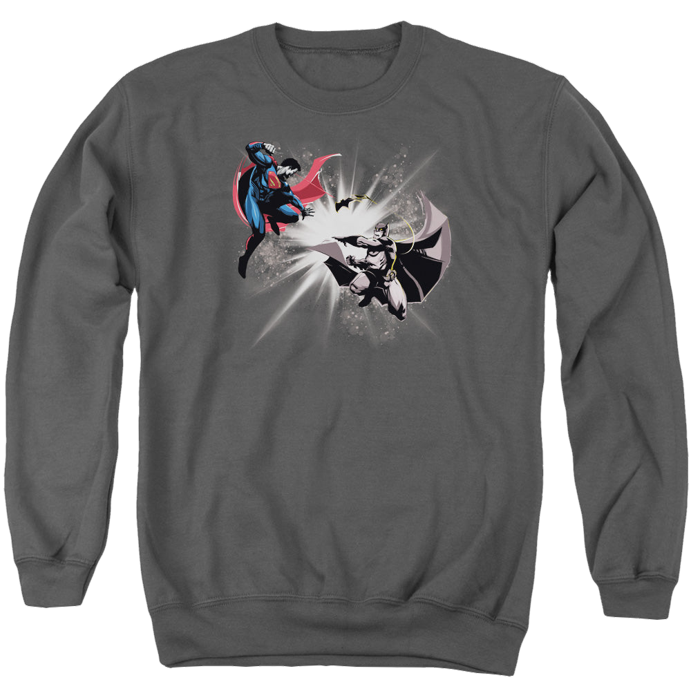 Batman v Superman Fight Burst - Men's Crewneck Sweatshirt Men's Crewneck Sweatshirt Batman