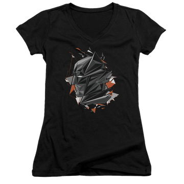 Batman v Superman Bat Head Tech - Juniors V-Neck T-Shirt Juniors V-Neck T-Shirt Batman