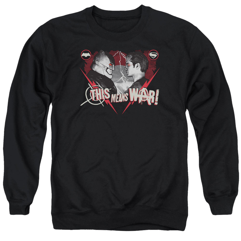Batman v Superman This Means War - Men's Crewneck Sweatshirt Men's Crewneck Sweatshirt Batman
