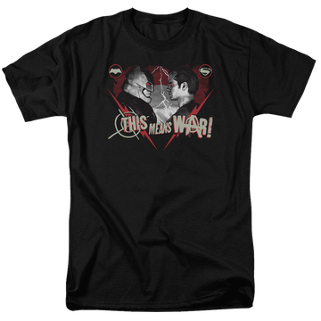 Black men's regular fit t-shirt with Batman v Superman This Means War graphic