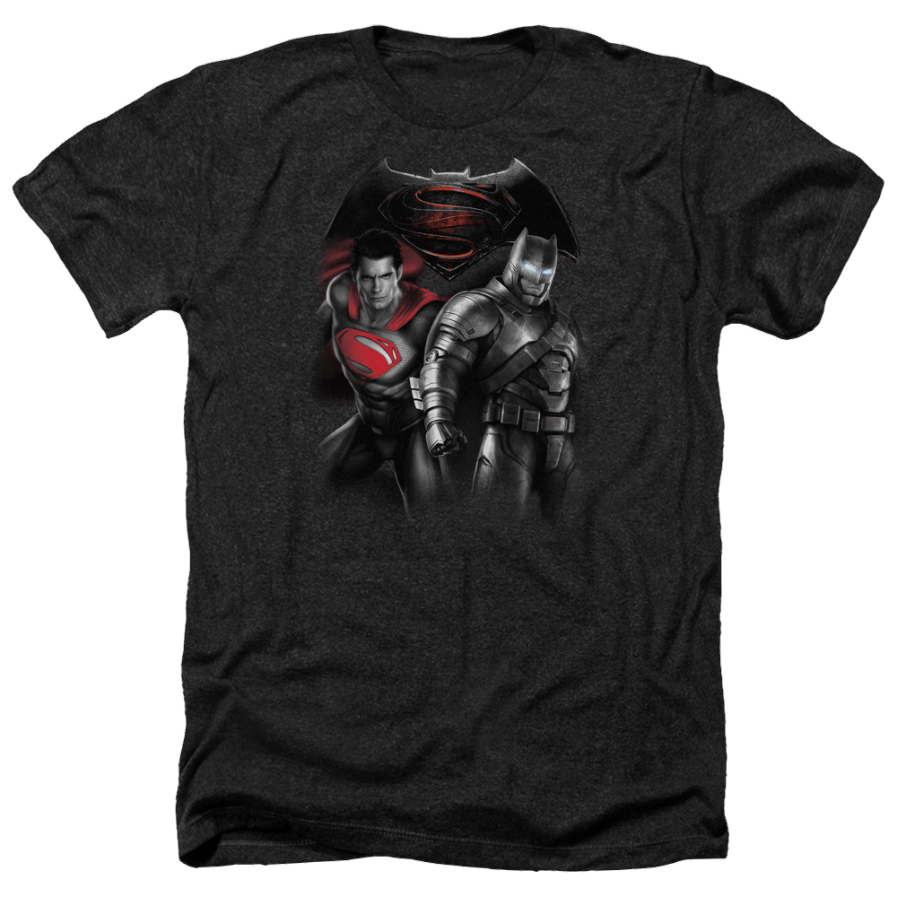 Batman v Superman Stand Off - Men's Heather T-Shirt Men's Heather T-Shirt Batman