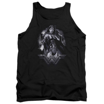 Black men's tank with Batman v Superman Rainy Night graphic