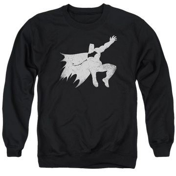 Black men's crewneck sweatshirt with Batman v Superman Knight Silhouette graphic