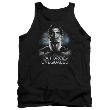 Black men's tank with Batman v Superman Unequaled graphic