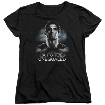 Black women's t-shirt with Batman v Superman Unequaled graphic