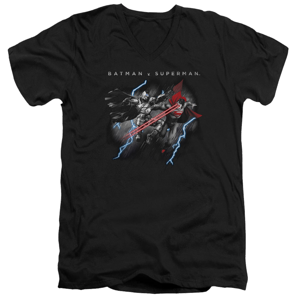 Batman v Superman Lightning Fight - Men's V-Neck T-Shirt Men's V-Neck T-Shirt Batman