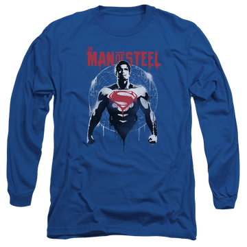Royal men's long sleeve t-shirt with Batman v Superman Super Spray graphic