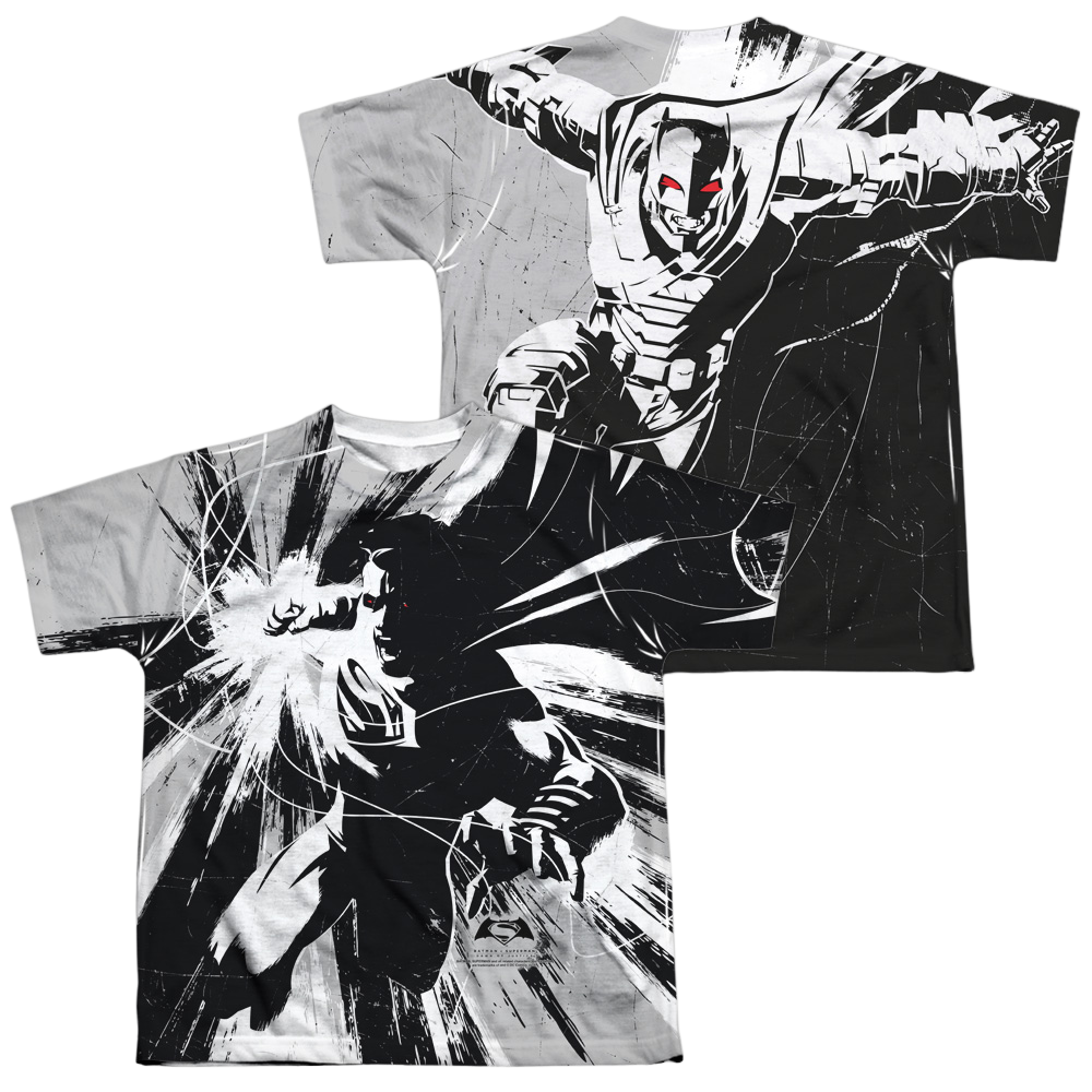 Batman v Superman Graphic Contrast (Front/Back Print) - Youth All-Over Print T-Shirt Youth All-Over Print T-Shirt (Ages 8-12) Batman