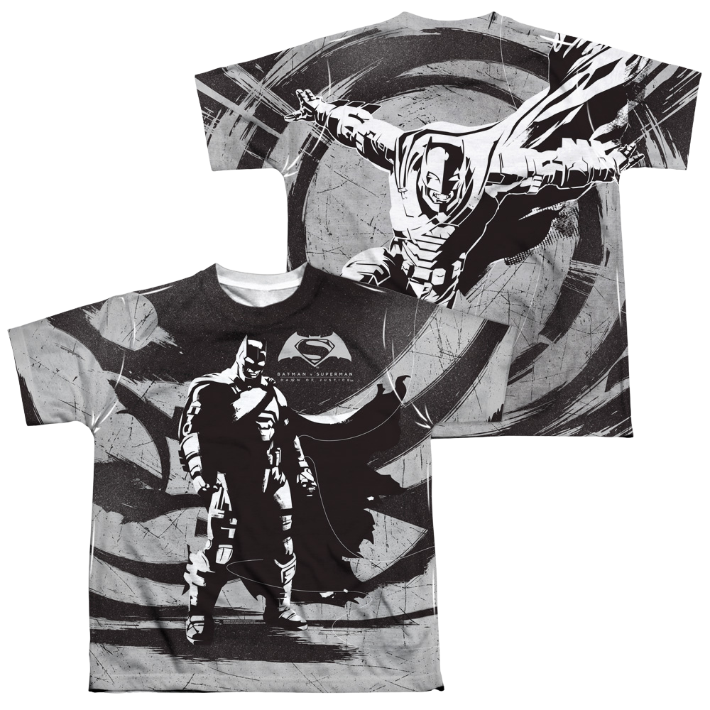 Batman v Superman Batman Contrast (Front/Back Print) - Youth All-Over Print T-Shirt Youth All-Over Print T-Shirt (Ages 8-12) Batman