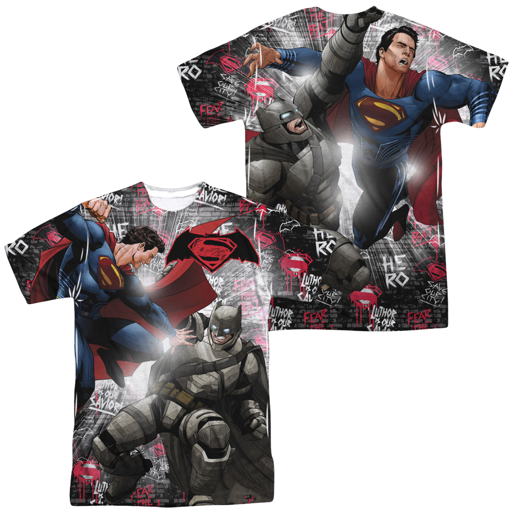 Batman v Superman Showdown (Front/Back Print) - Men's All-Over Print T-Shirt Men's All-Over Print T-Shirt Batman