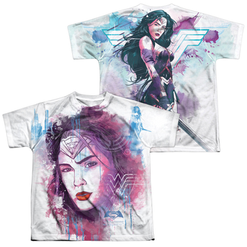 Batman v Superman Watercolor Wonder Sub youth all-over print t-shirt for ages 8 to 12