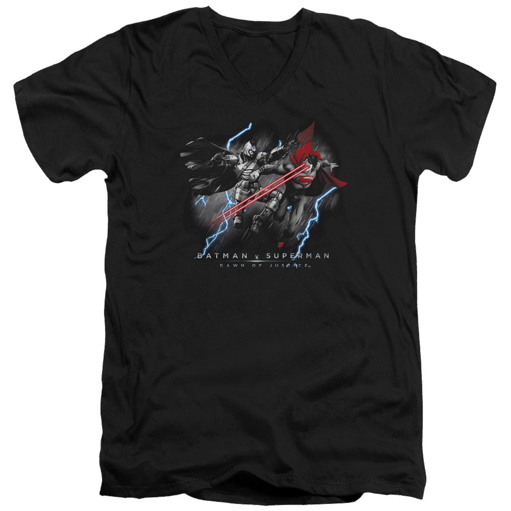 Batman v Superman Lightning V Heat Vision - Men's V-Neck T-Shirt Men's V-Neck T-Shirt Batman