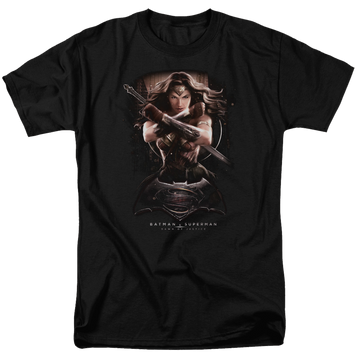 Black men's regular fit t-shirt with Batman v Superman Ww Ground Zero graphic
