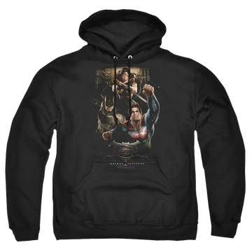 Batman v Superman Three In Action - Pullover Hoodie Pullover Hoodie Batman