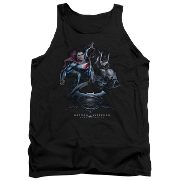 Black men's tank with Batman v Superman Team Up graphic
