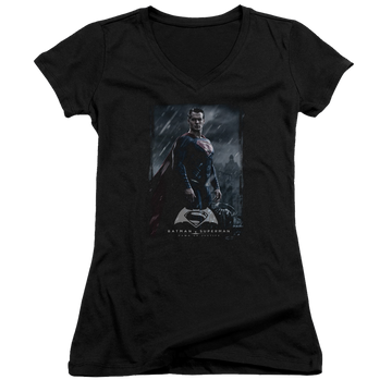 Batman v Superman Supe Poster - Juniors V-Neck T-Shirt Juniors V-Neck T-Shirt Batman