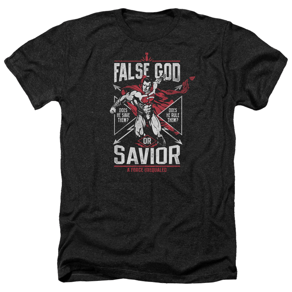 Batman v Superman False God Or Savior - Men's Heather T-Shirt Men's Heather T-Shirt Batman