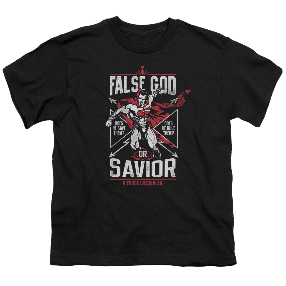 Batman v Superman False God Or Savior - Youth T-Shirt Youth T-Shirt (Ages 8-12) Batman