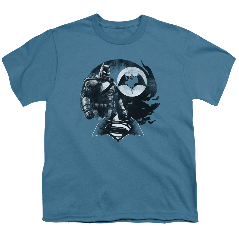 Batman v Superman Waiting And Protecting - Youth T-Shirt Youth T-Shirt (Ages 8-12) Batman