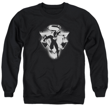 Black men's crewneck sweatshirt with Batman v Superman Triple Diamond graphic