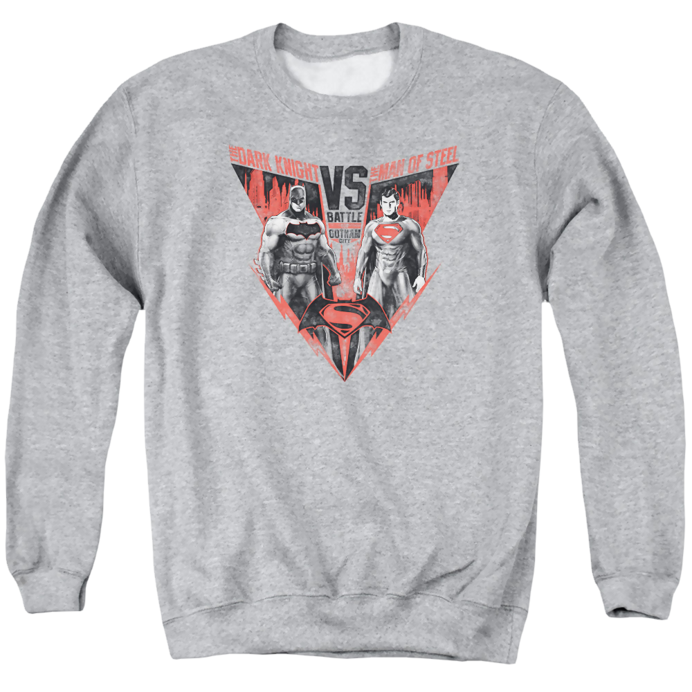 Batman v Superman Batlle For Gotham - Men's Crewneck Sweatshirt Men's Crewneck Sweatshirt Batman