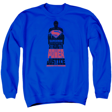 Royal men's crewneck sweatshirt with Batman v Superman Super Justice graphic