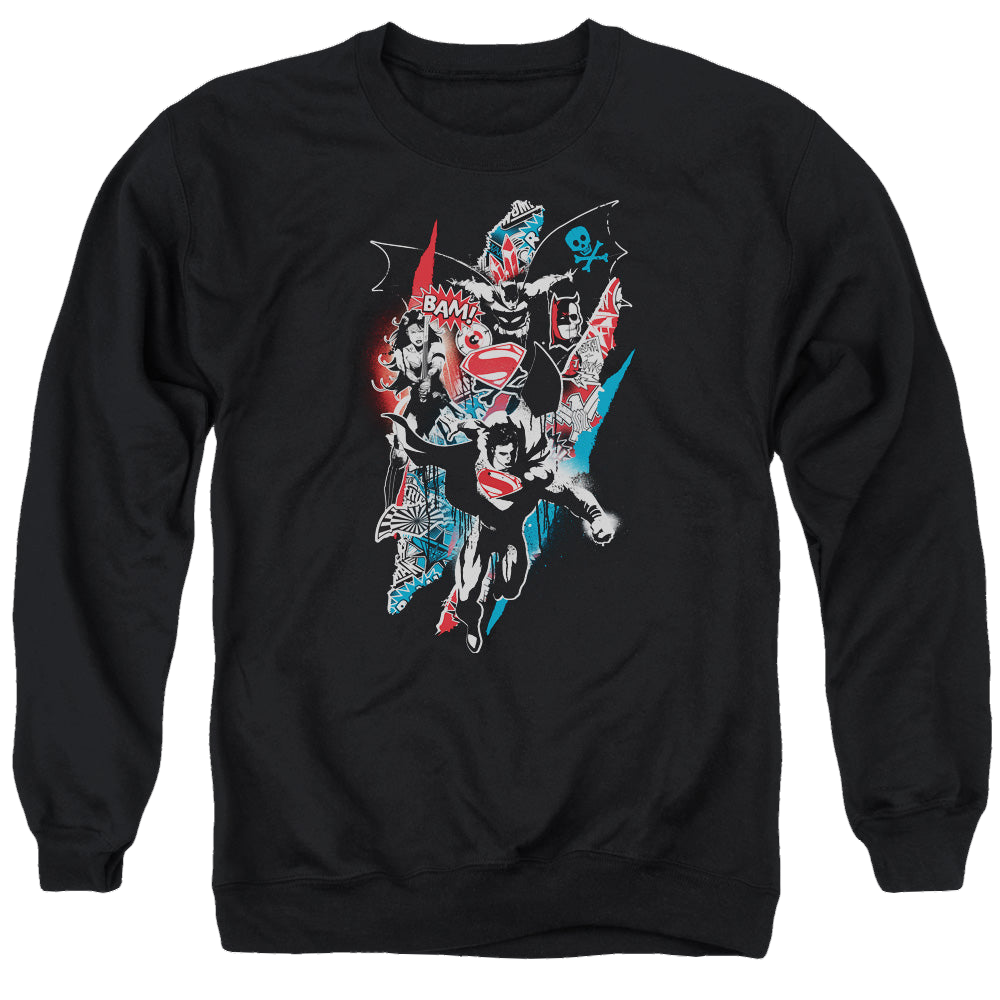 Batman v Superman Ripped Trio 2 - Men's Crewneck Sweatshirt Men's Crewneck Sweatshirt Batman