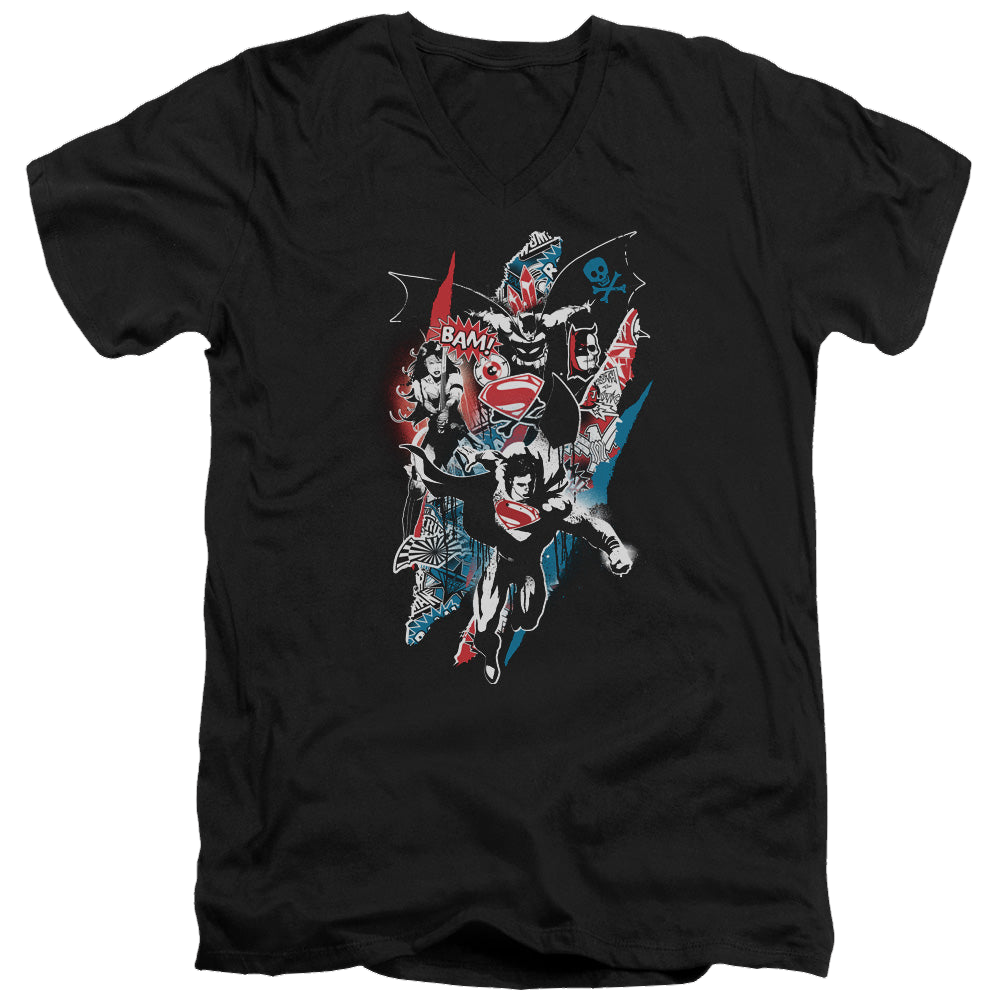 Batman v Superman Ripped Trio 2 - Men's V-Neck T-Shirt Men's V-Neck T-Shirt Batman
