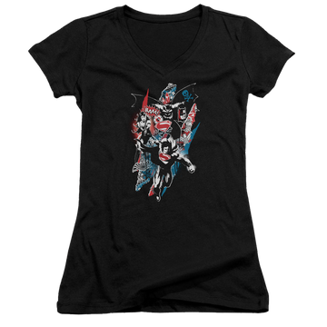 Batman v Superman Ripped Trio 2 - Juniors V-Neck T-Shirt Juniors V-Neck T-Shirt Batman